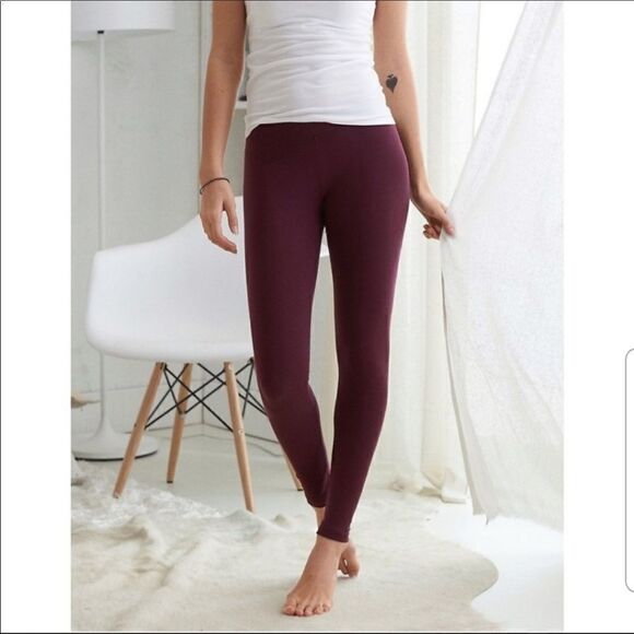 aerie Pants - Aerie Chill Play Move Maroon Leggings